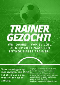 Dames 1 zoekt trainer